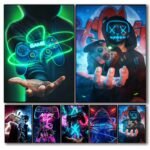 Gaming Room Canvas Paintings Gamepad Punk Style Posters