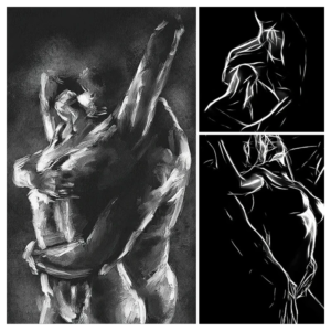 Nordic Canvas Painting Sexy Body Woman Man Home Decoration Painting